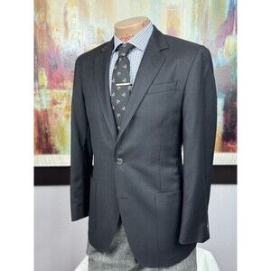 Butch Blum Custom Mens Black Hopsack Half Lined Sport Coat 38R MSRP $1249